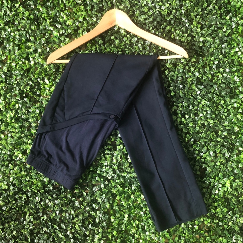 Slim Fit Navy Blue Maternity Trousers